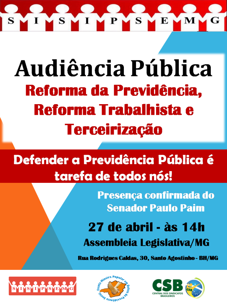 Cartaz Audiência Pública- 27 de abril